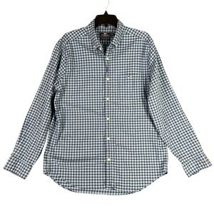 Vineyard Vines Shirt Mens Large Blue Check Stretch Classic Fit Tucker Business